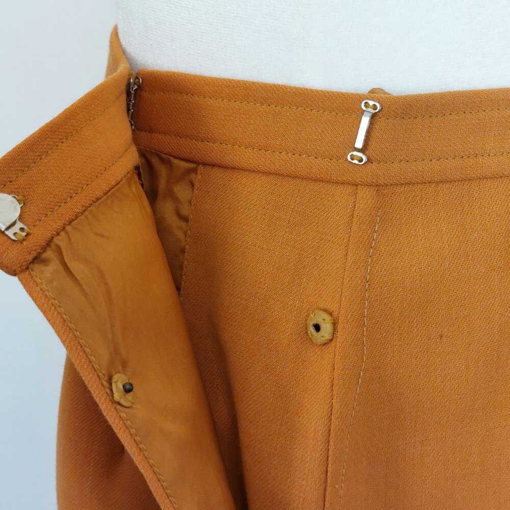 Oscar de la Renta Knee Length Wool Skirt Size 12 Burnt Orange / Rust - Picture 4 of 4